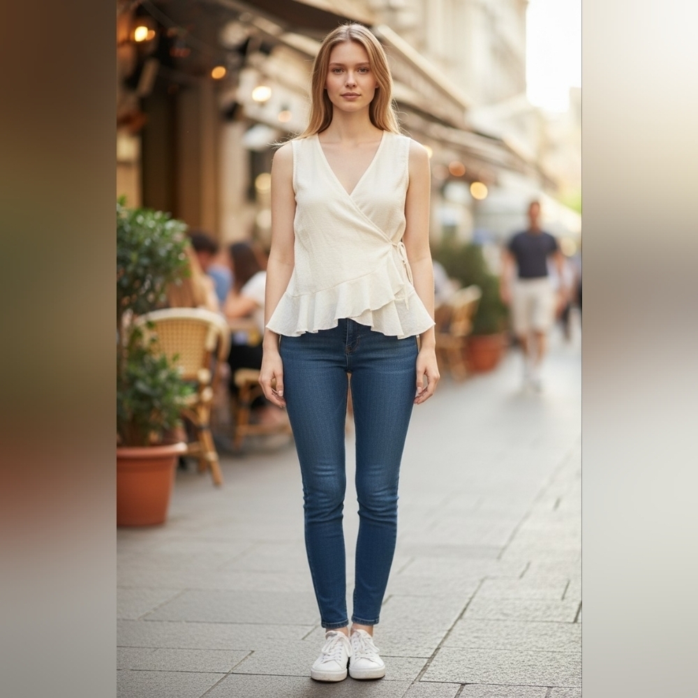 Koton White Sleeveless Top